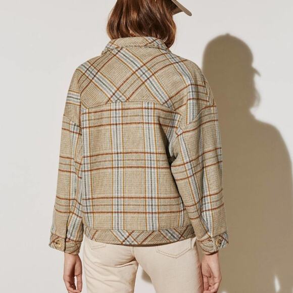 BY MALINA Holly Jacket Multi Check Plaid Wool Shacket - Picture 5 of 11